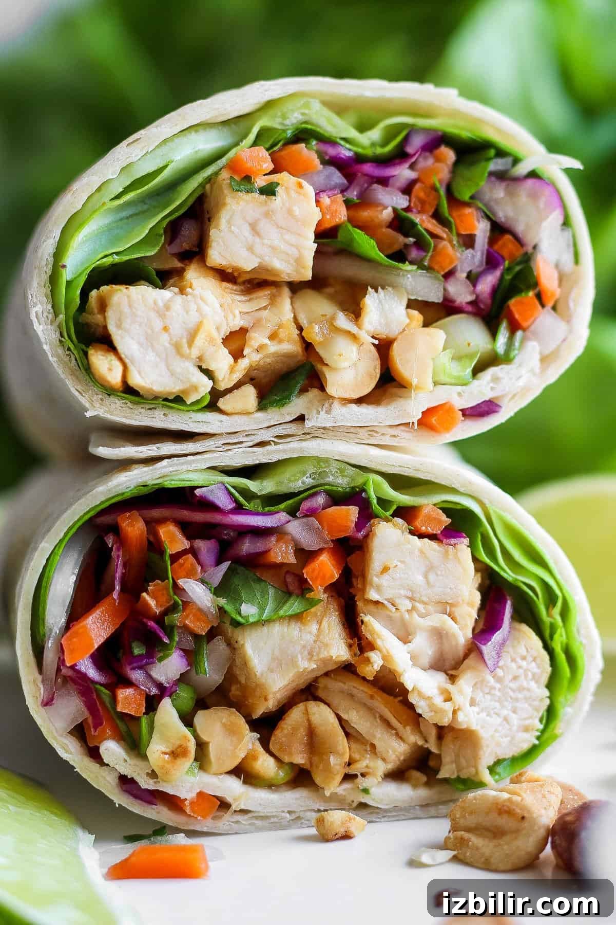 Peanut Chicken Wrap Recipe with Crunchy Slaw 2 Peanut Chicken Wrap