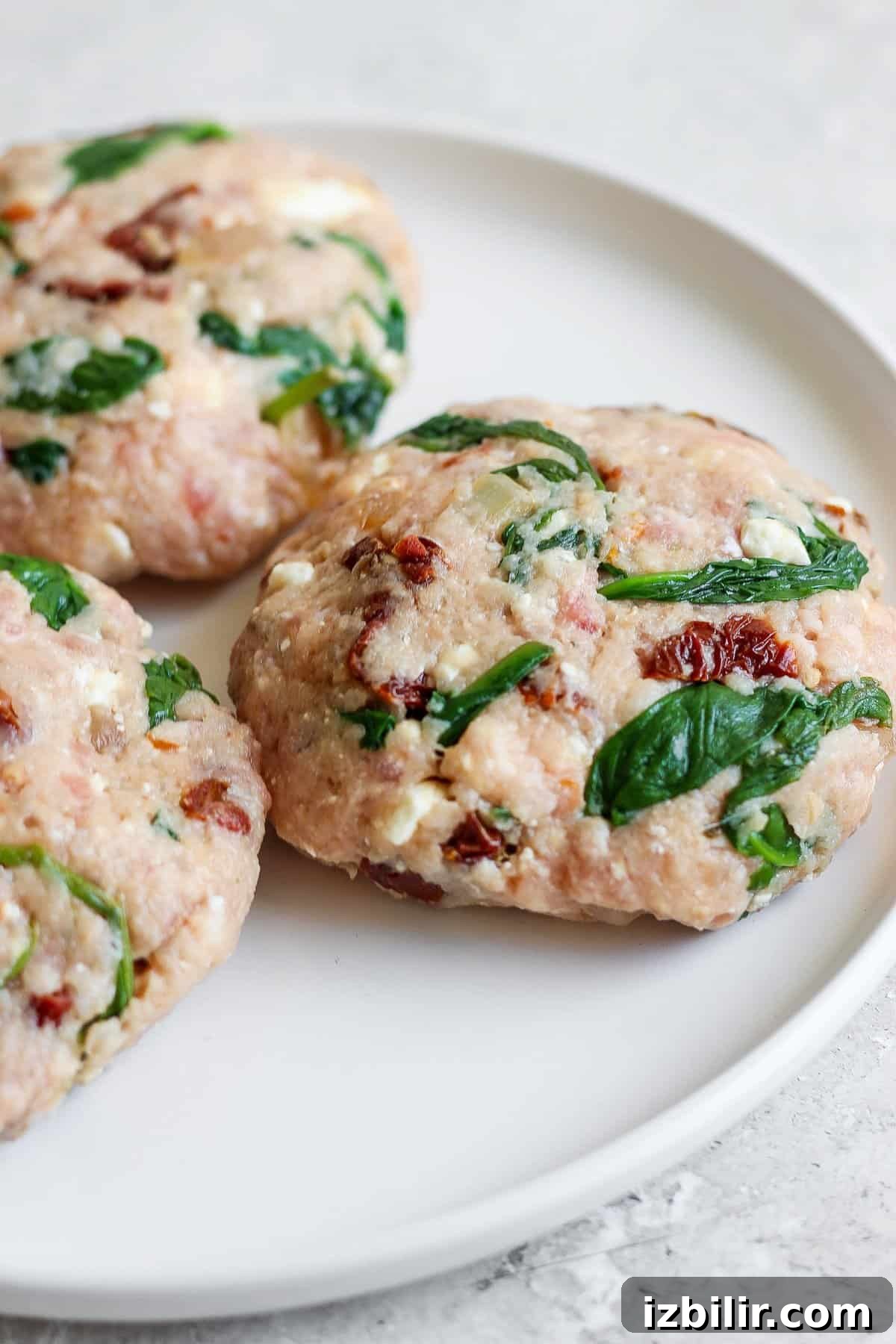 Assembled Mediterranean burger