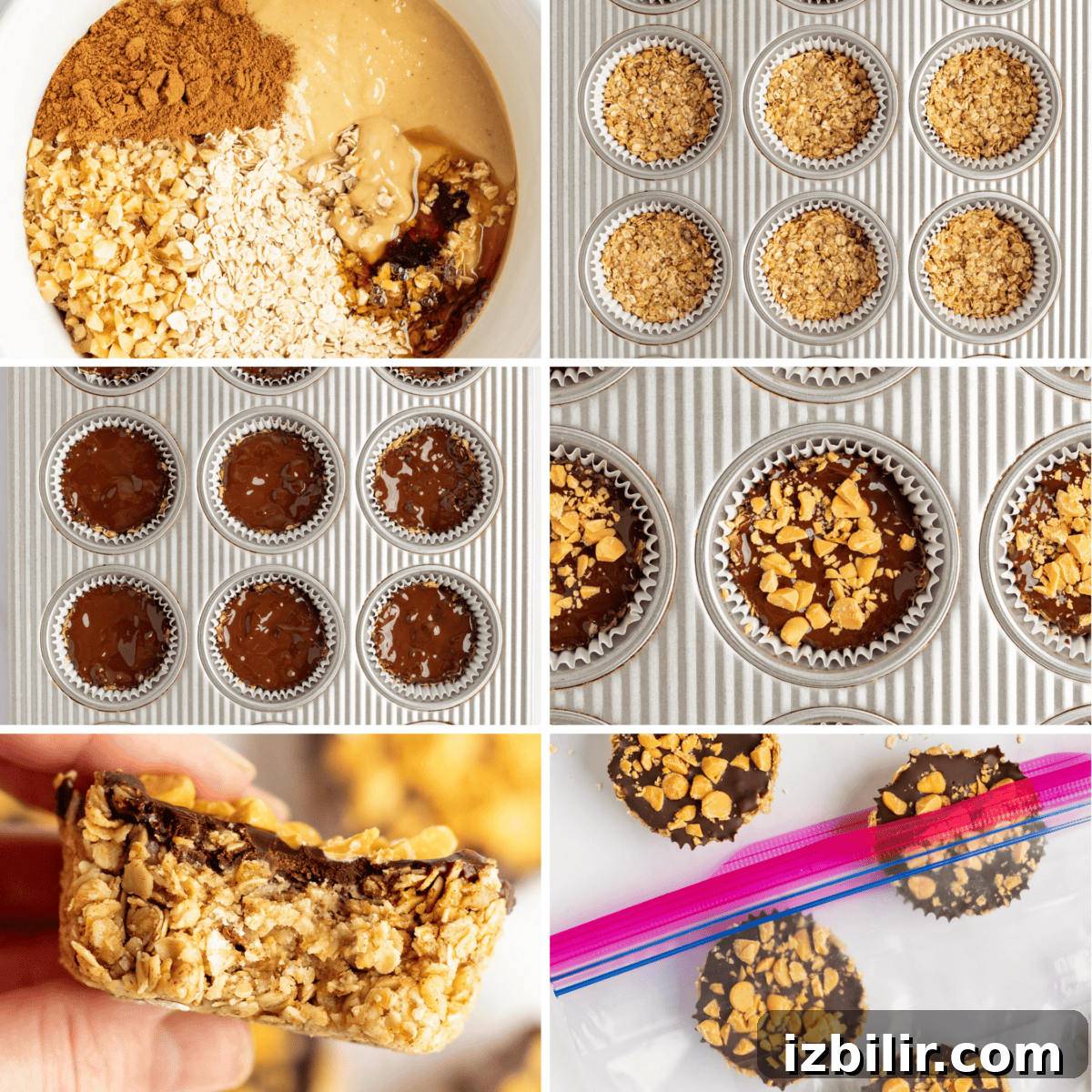 Pumpkin Spice Oatmeal Cups Recipe 3 Blue silicone muffin tray with twelve round molds