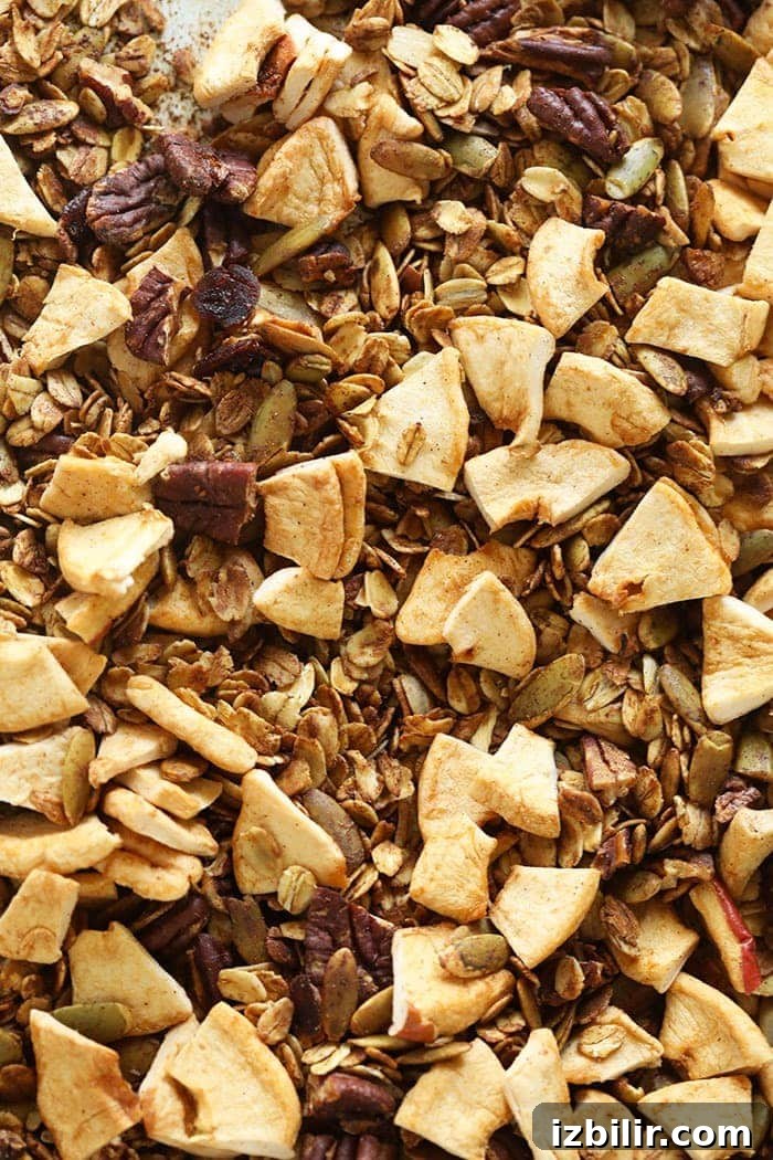 Granola on a baking sheet. 