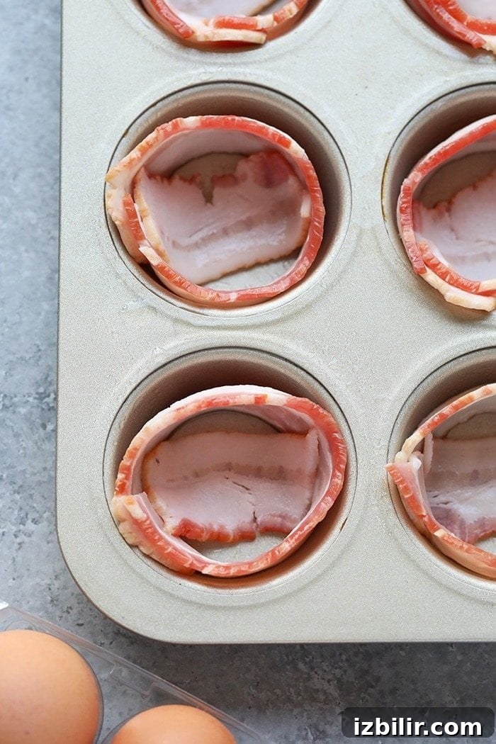 Bacon in a muffin tin