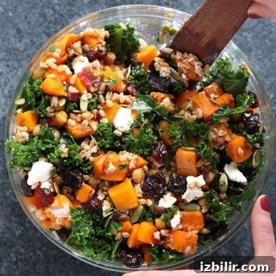 Thanksgiving Sides Worth Serving (Everything But Turkey) 14 Farro salad in a bowl.