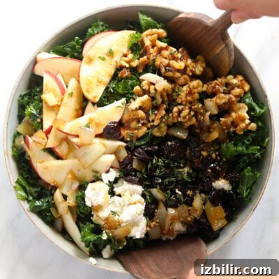 Thanksgiving Sides Worth Serving (Everything But Turkey) 15 A Thanksgiving salad featuring kale, apples, and walnuts.