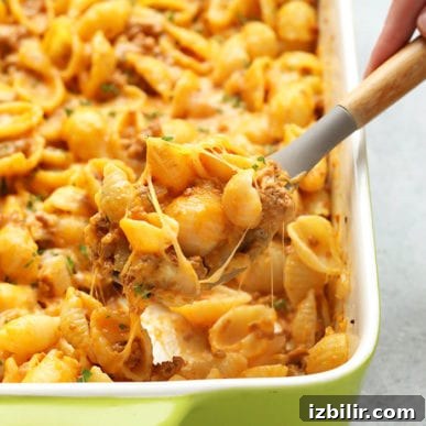 Healthy hamburger casserole with a sweet potato cheese sauce
