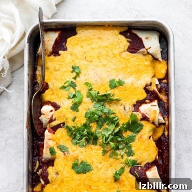 Pan of enchiladas with cheese on top