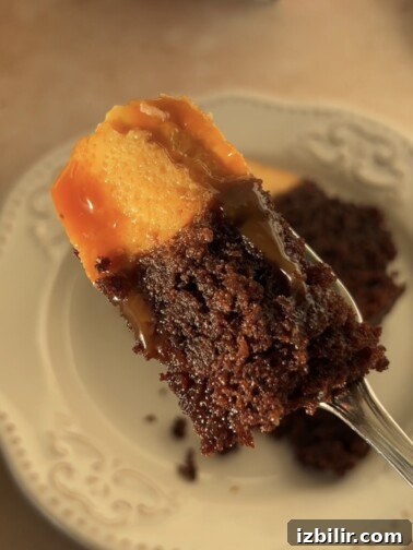 Chocoflan: chocolate cake topped with creamy flan