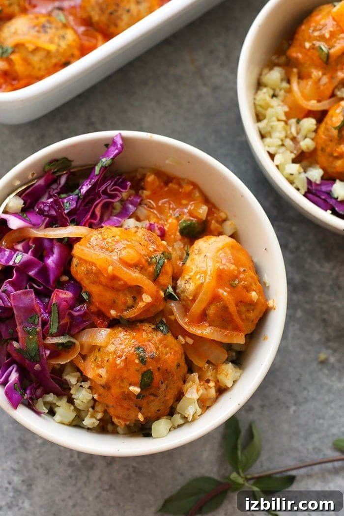 Red coconut curry meatballs