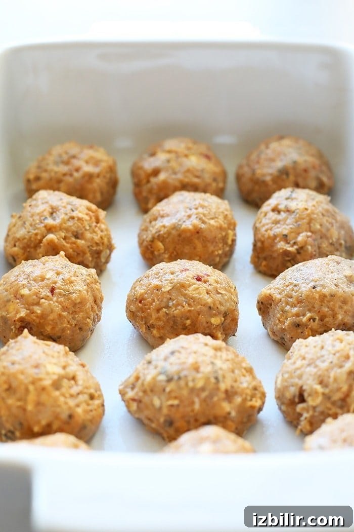 Meatballs in a baking dish