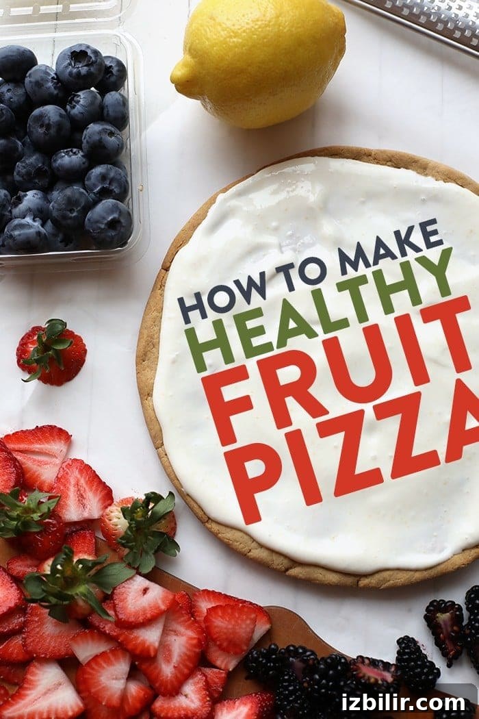 fruit pizza crust on table.