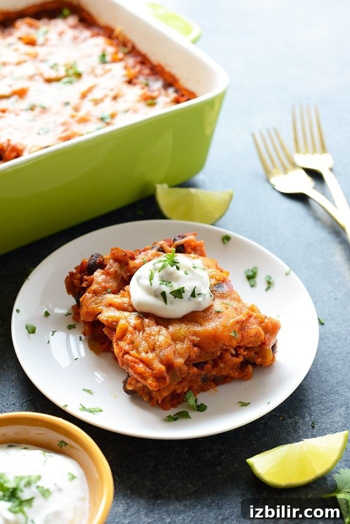 Healthy Chicken Enchilada Casserole