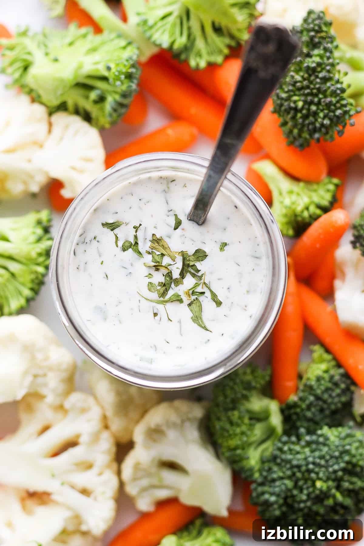 ranch dressing in jar.