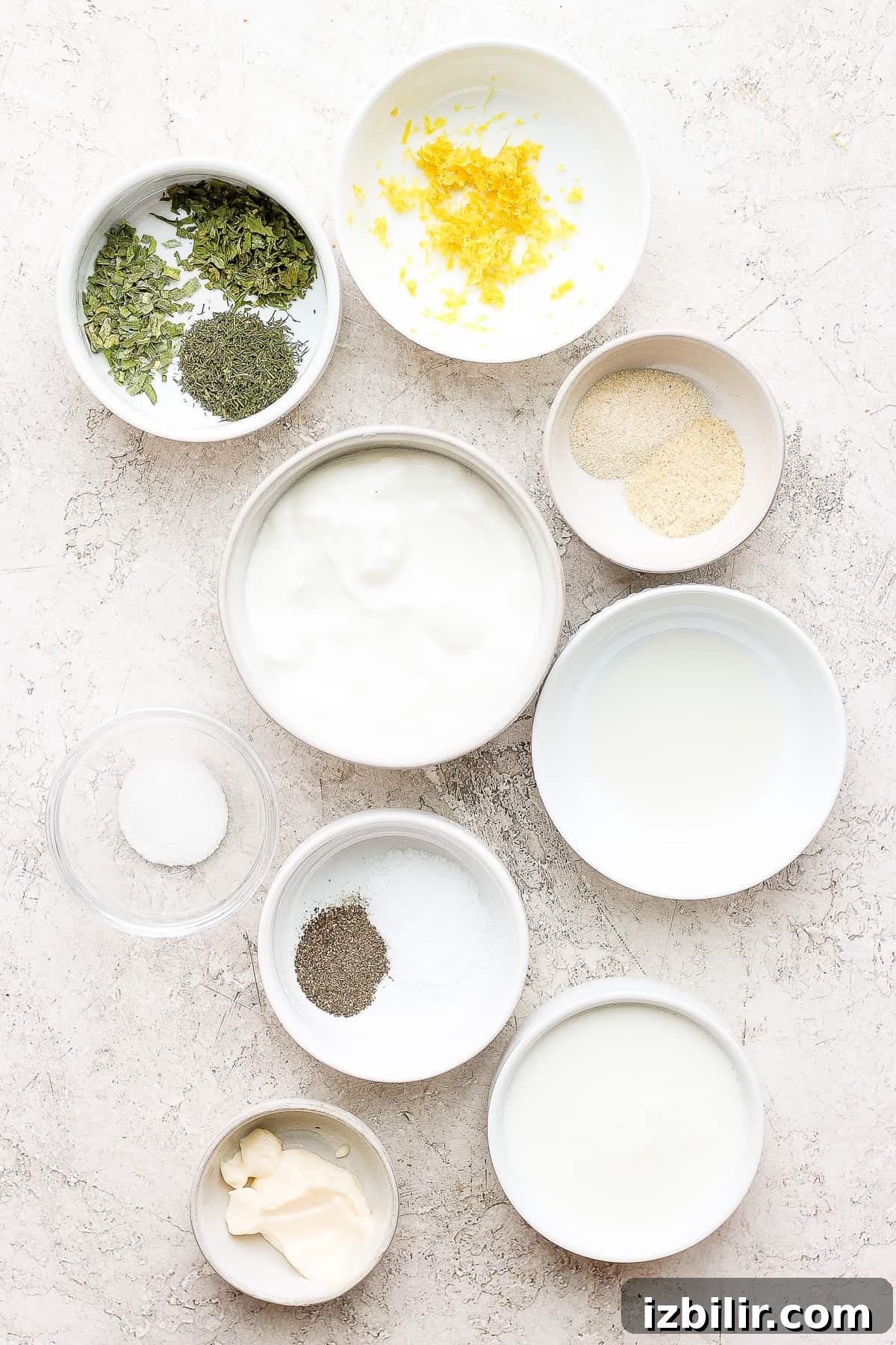 ingredients on countertop.