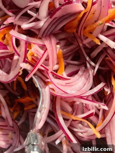 Pickled red onions with lime and habanero
