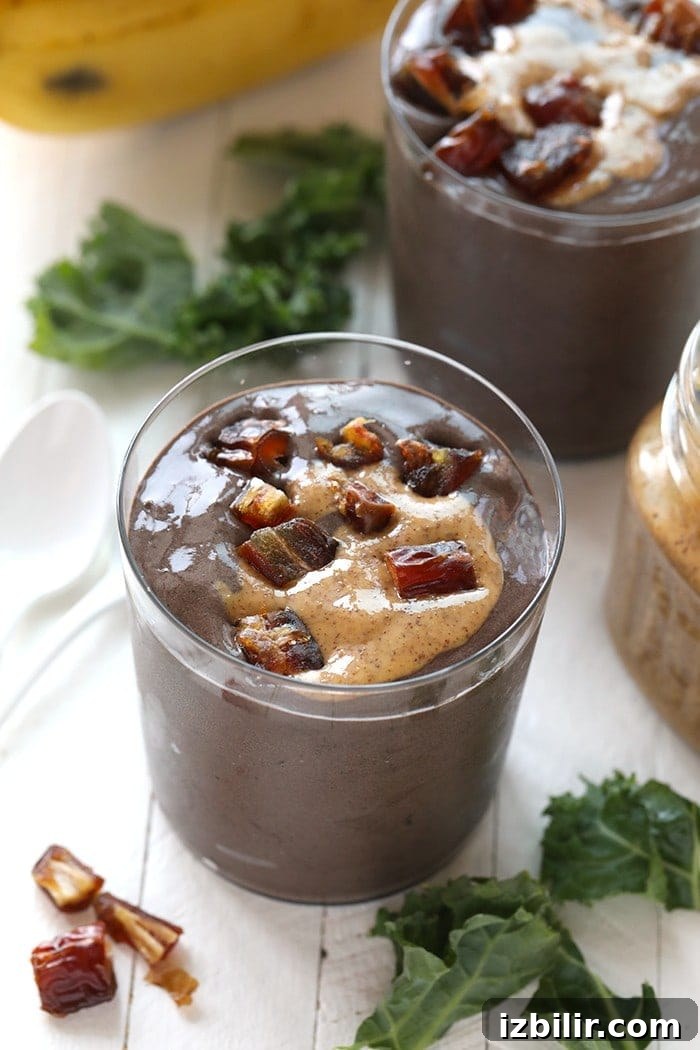 dark chocolate protein date smoothie