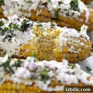 Mediterranean-style street corn grilled with feta cheese and herbs.