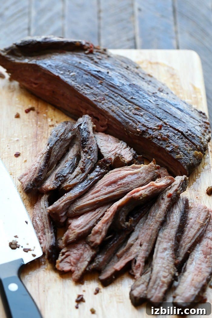 sliced sous vide flank steak