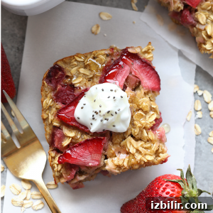 Strawberry Rhubarb Baked Oatmeal Recipe 7 Small strawberry rhubarb image