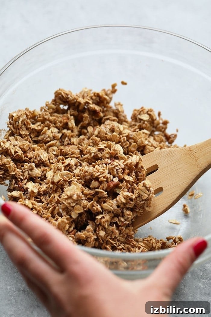 Crisp topping in bowl.