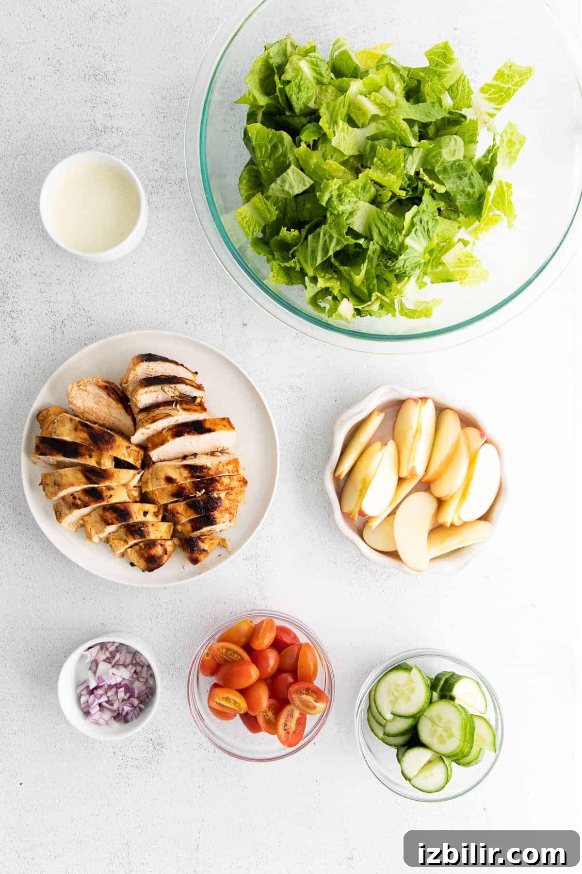 Grilled Buffalo Chicken Salad Recipe with Blue Cheese 6 Sliced grilled chicken ready for salad