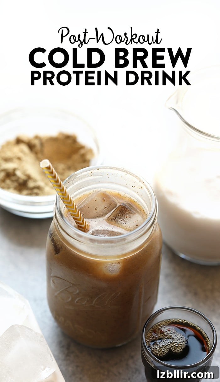 All you need are three ingredients to make the most delicious post-workout, protein-packed drink there is --> cold brew + unsweetened almond milk + protein powder.