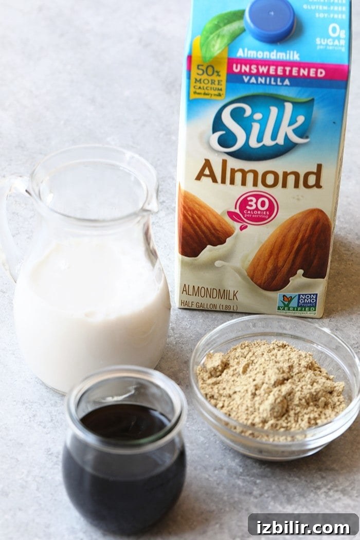 All you need are three ingredients to make the most delicious post-workout, protein-packed drink there is --> cold brew + unsweetened almond milk + protein powder.