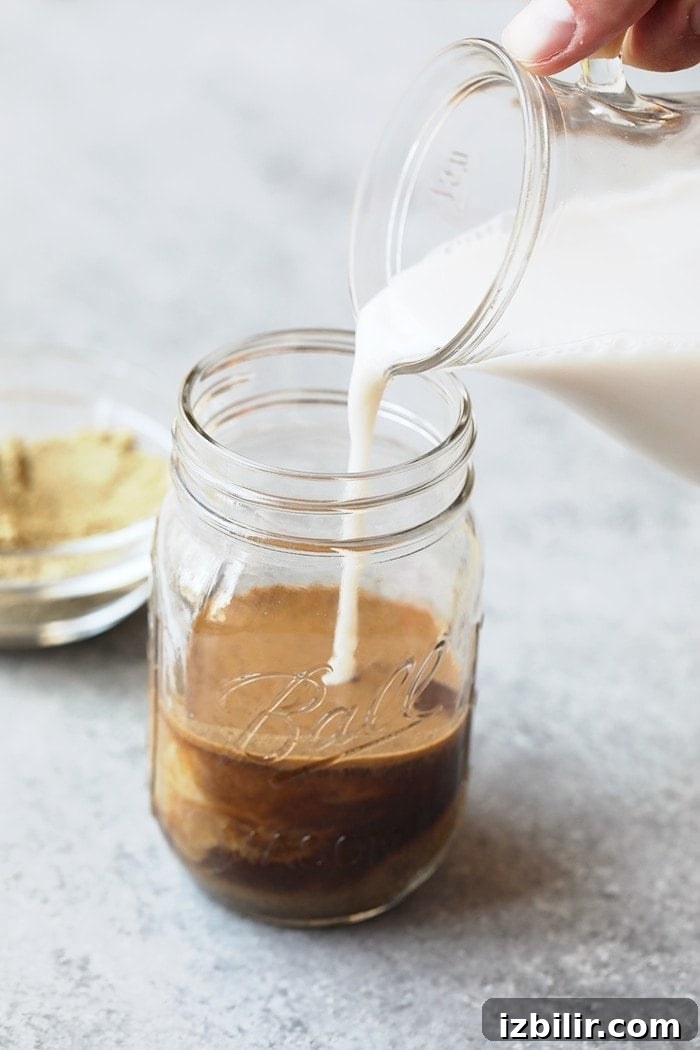 All you need are three ingredients to make the most delicious post-workout, protein-packed drink there is --> cold brew + unsweetened almond milk + protein powder.