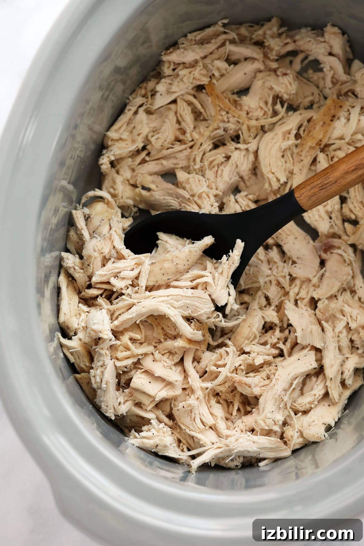 Crockpot Shredded Chicken for Tacos and Sandwiches 2 Raw chicken in slow cooker