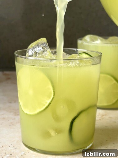 Pitcher of Agua de Pepino (cucumber water)