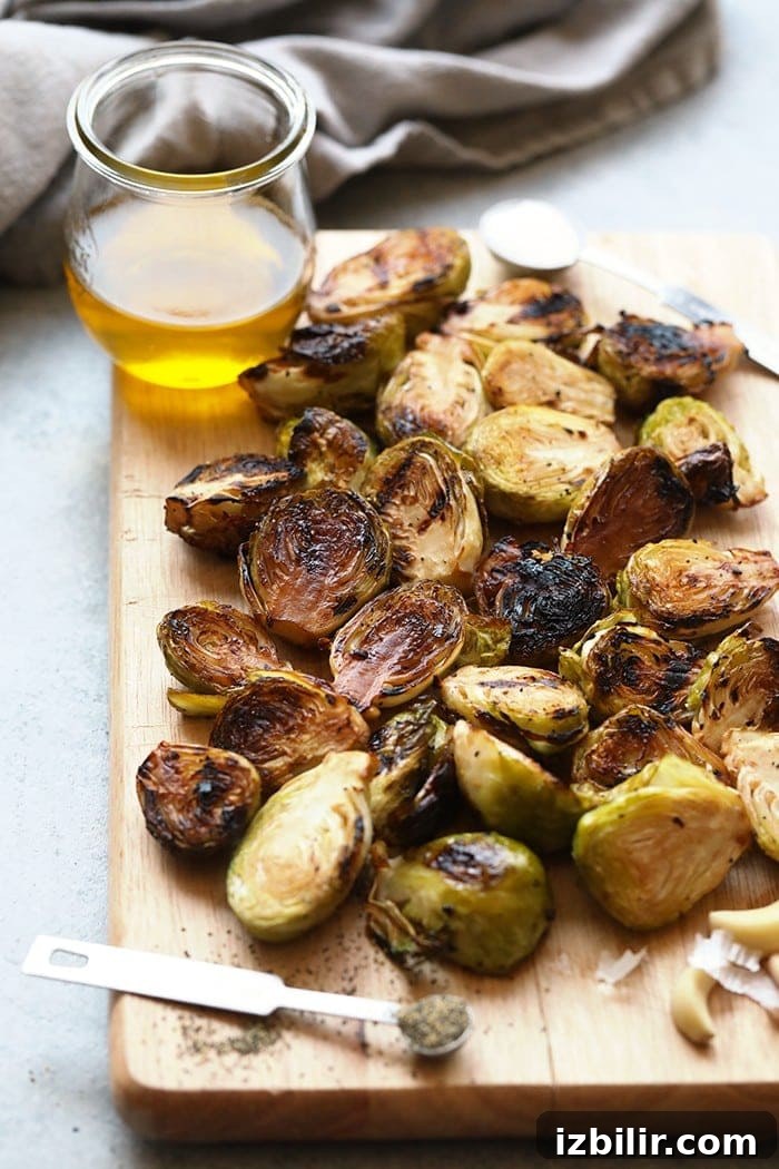 Sliced Brussels sprouts Sliced Brussels sprouts on a cutting board, ready to season.