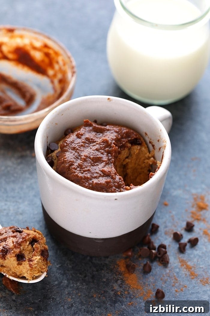 Single-Serve Pumpkin Mug Cake Recipe 5 This Single-Serve Healthy Pumpkin Mug Cake with Chocolate Pumpkin Frosting is the perfect fall dessert when you just need a little something after dinner!