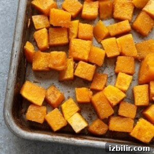 Butternut squash on a pan