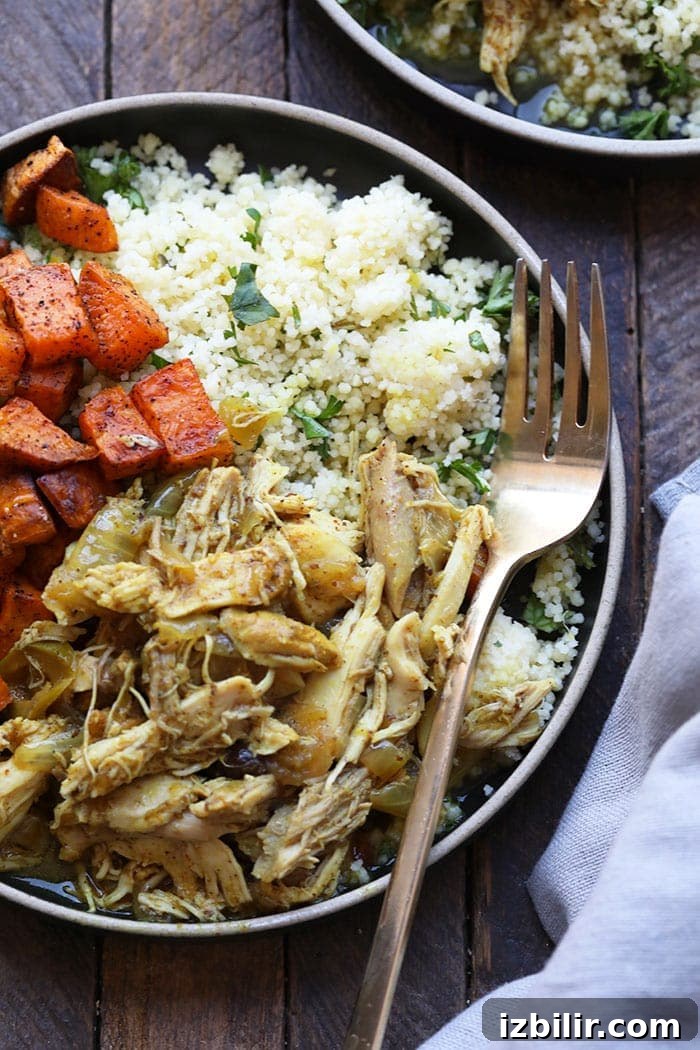 Moroccan Chicken on a plate with other fixings