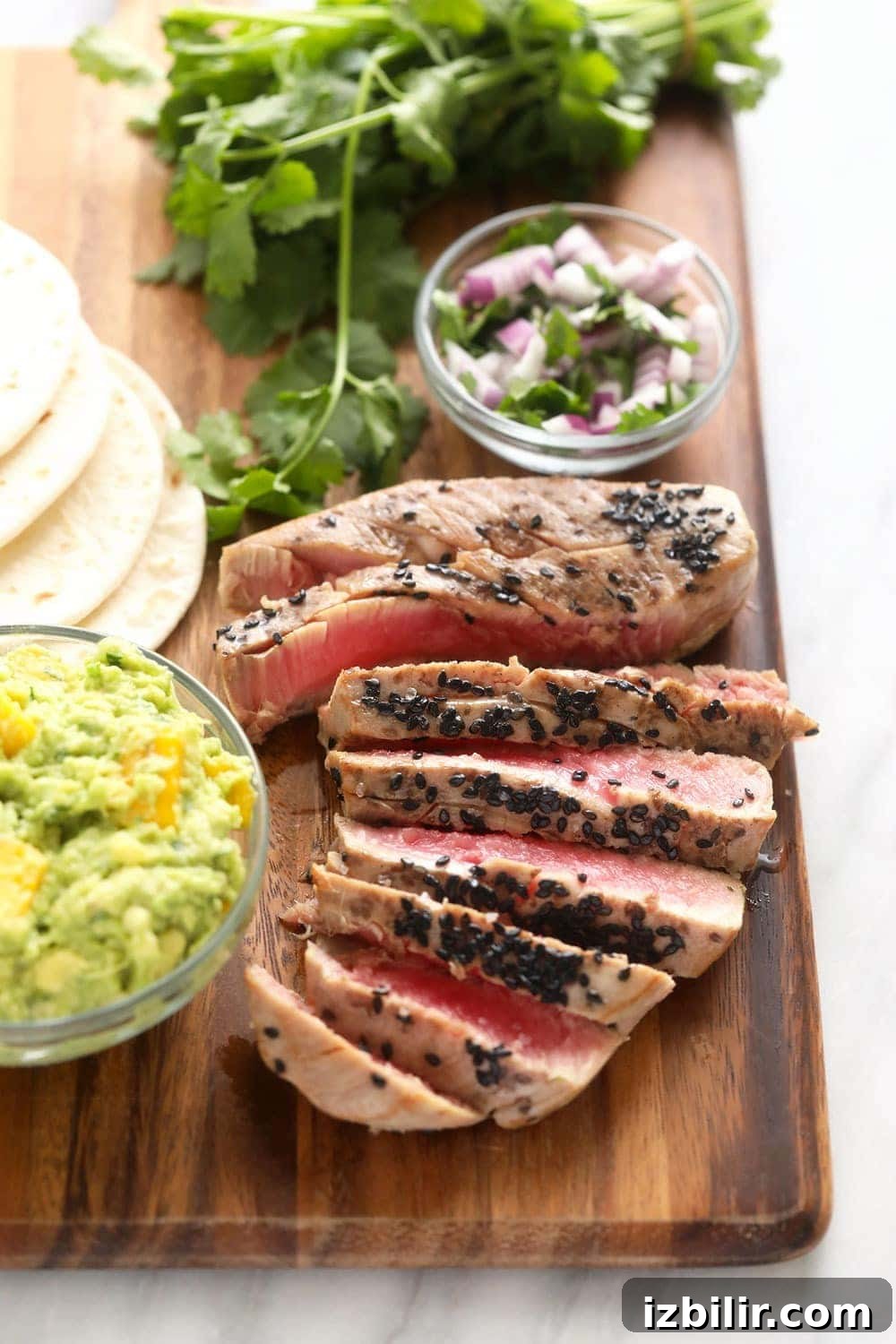 Thinly sliced seared ahi tuna Sliced seared ahi tuna