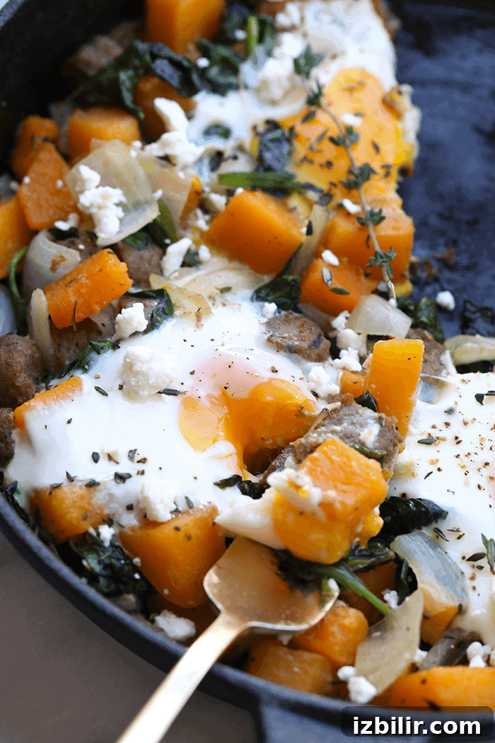 butternut squash in a cast iron