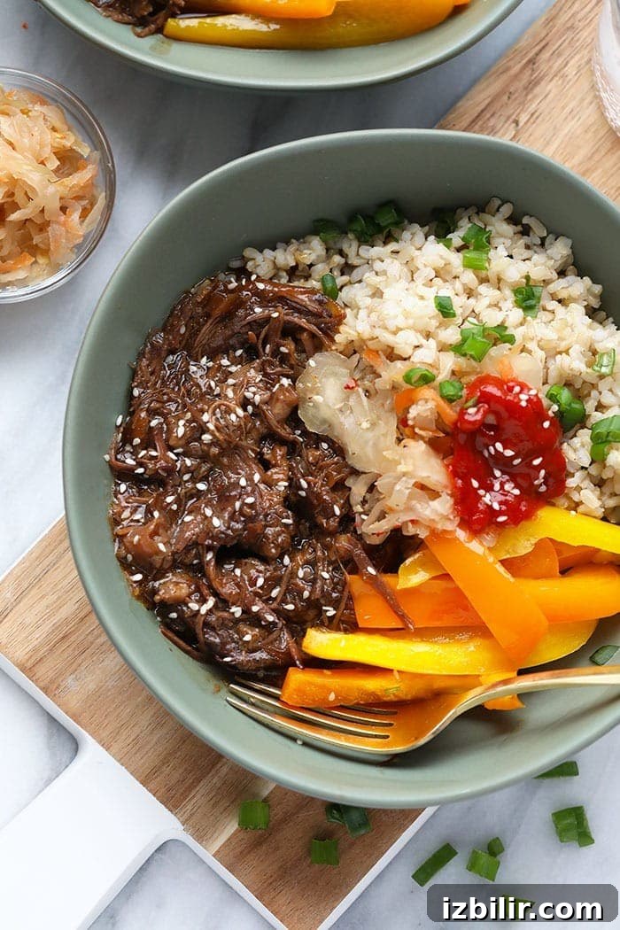 Instant Pot Korean Beef Bowls Korean Beef in a bowl