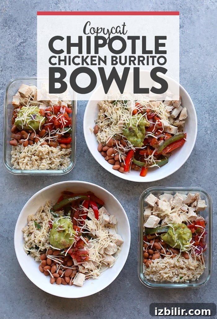 Chicken Burrito Bowls Top Down