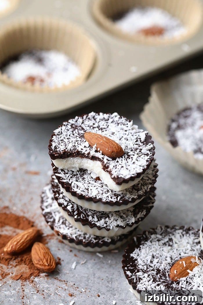 Almond Joy-style coconut butter cups almond joy coconut butter cups