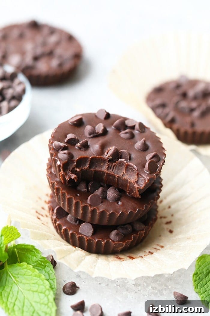 Thin Mint Almond Butter Cups bite Thin Mint Almond Butter Cups bite