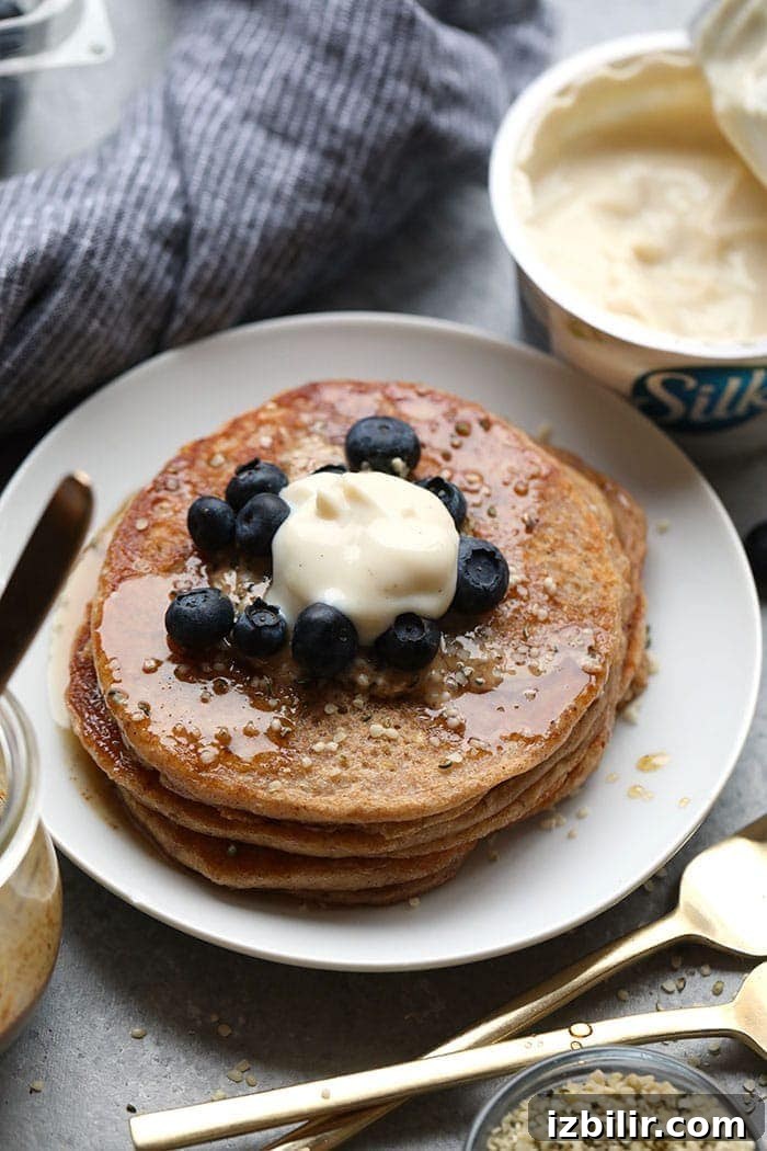 Vegan pancakes Vegan pancakes on plate