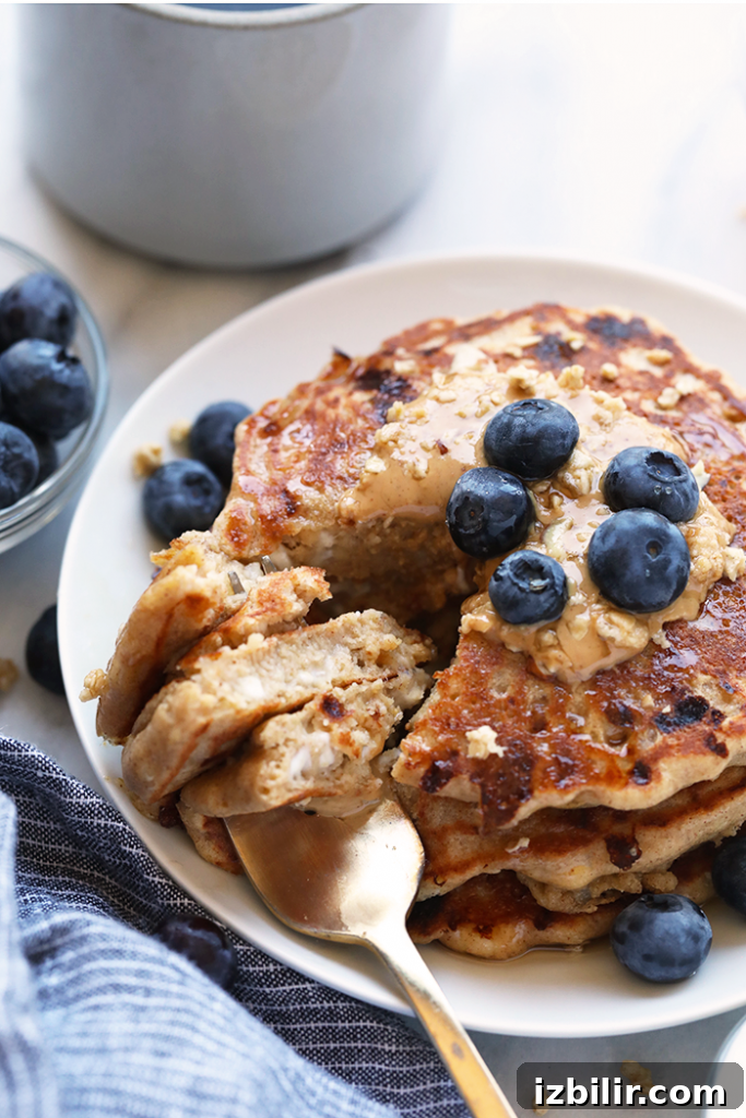 Fluffy Cottage Cheese Pancakes Recipe 2 Stack of cottage cheese pancakes