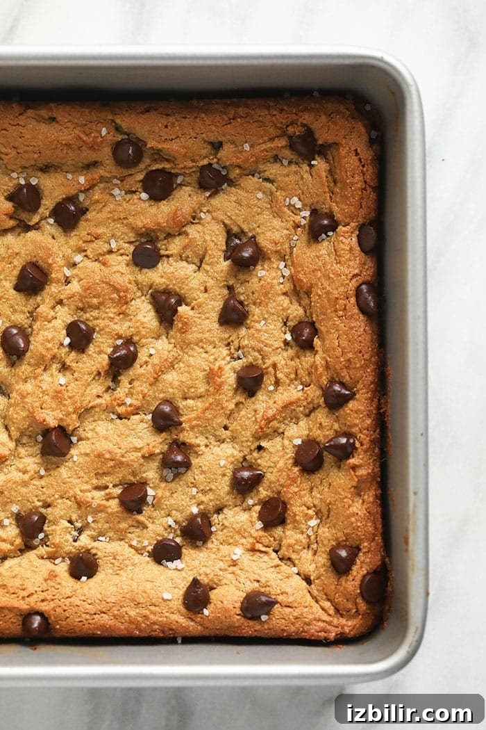 Enjoy these flourless blondies year-round! They're gooey, chewy, and everything you've ever wanted in a dessert bar recipe. blondies in pan