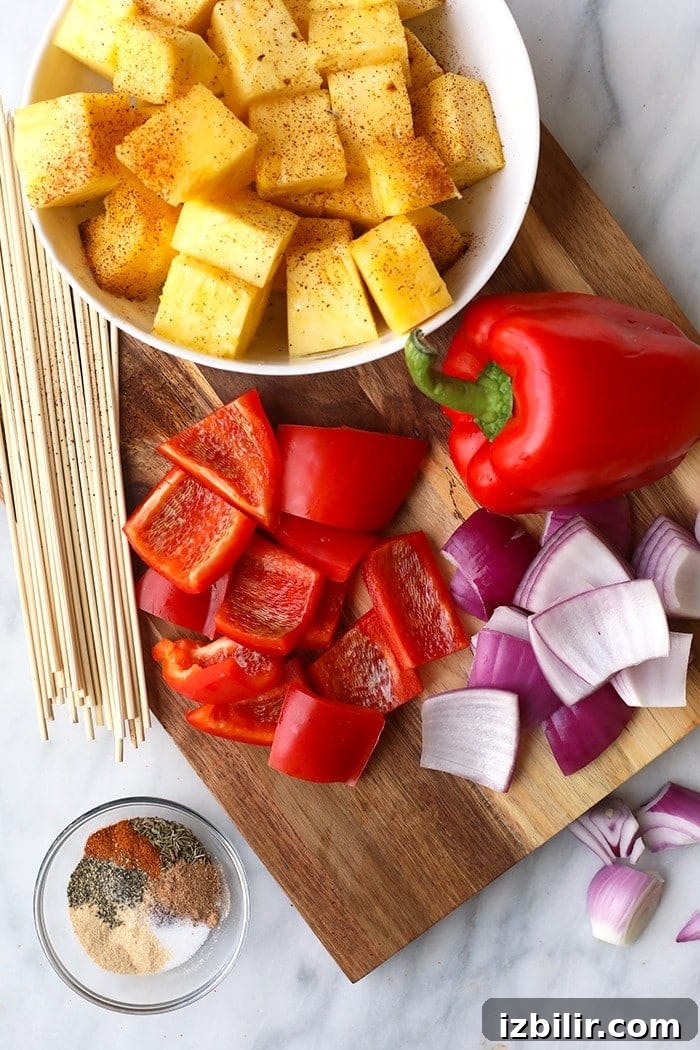 Ingredients for Grilled Pineapple and Jerk Chicken Kebabs Ingredients