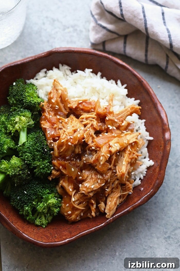 Crockpot sesame chicken in bowl Crockpot sesame chicken in bowl