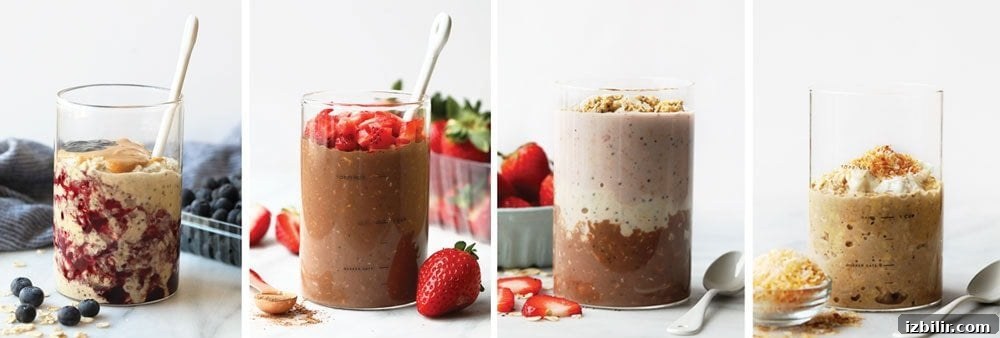 A bowl of overnight oats with toppings.