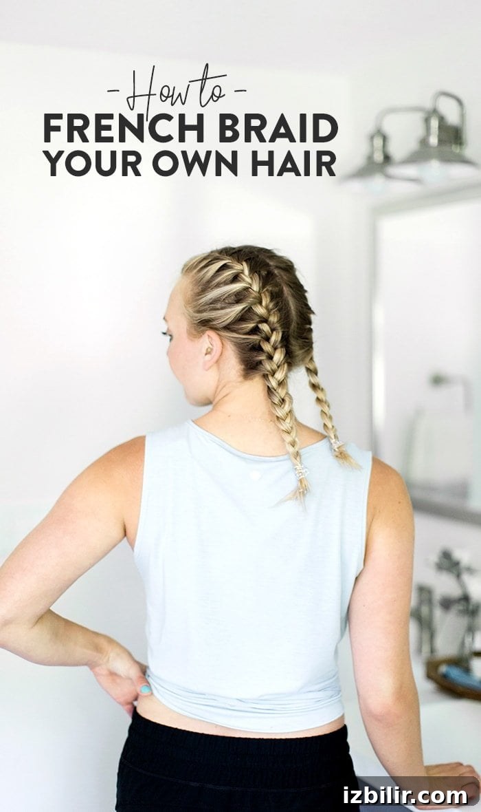 Step-by-step French braid pigtails
