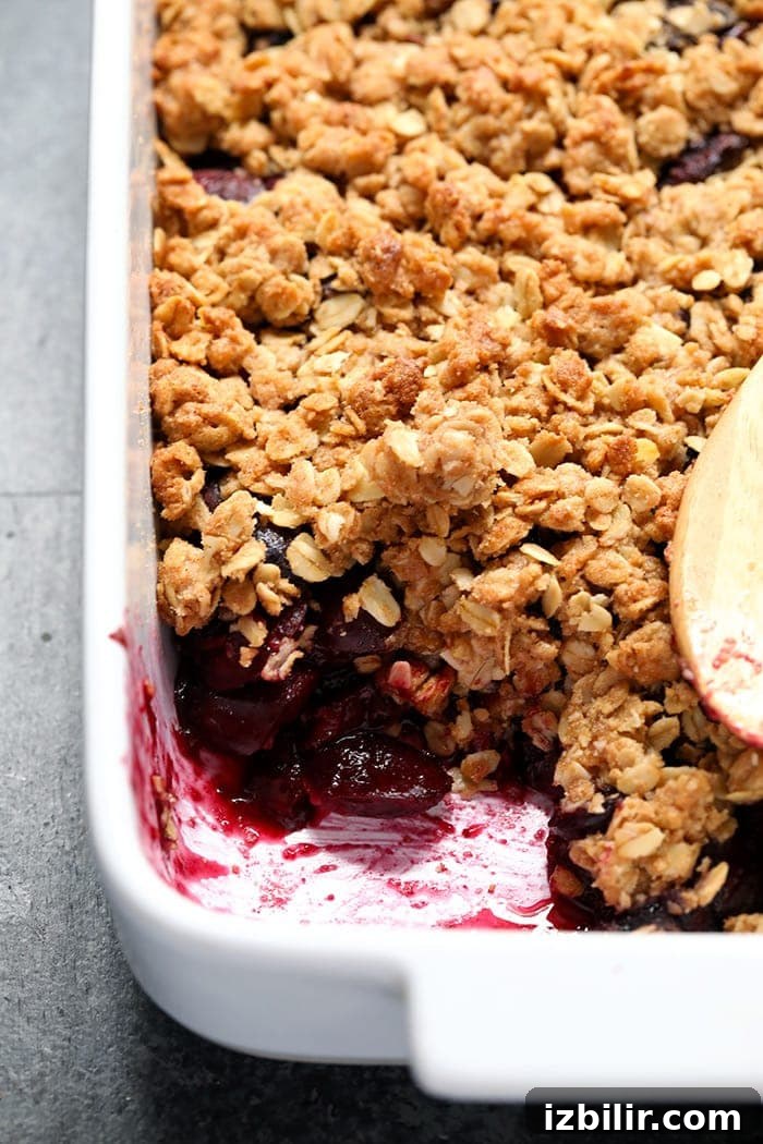 Finished cherry crisp