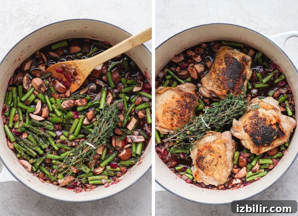 All of the ingredients in a dutch oven
