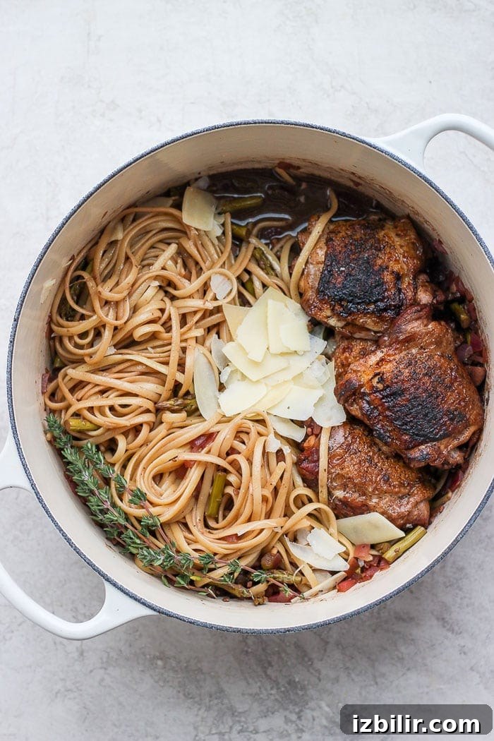Balsamic Roasted Chicken with pasta
