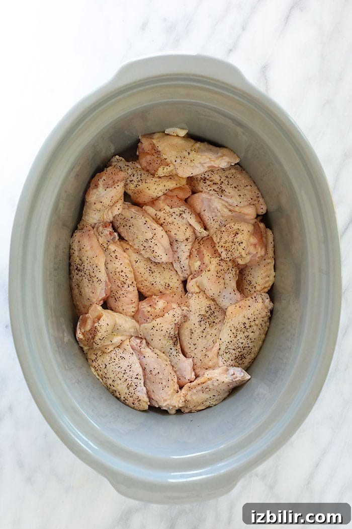 Uncooked chicken wings in a crockpot uncooked chicken wings in crockpot