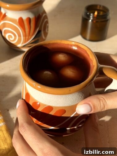 Ponche Navideño in a mug with fruit